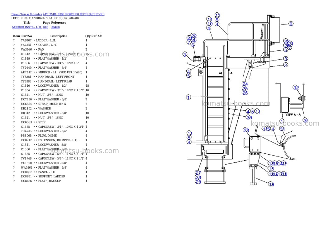 Komatsu afe32-bl 830e fording river Parts catalog cover Page 7 Komatsu afe32-bl 830e fording river Parts catalog cover Page 7