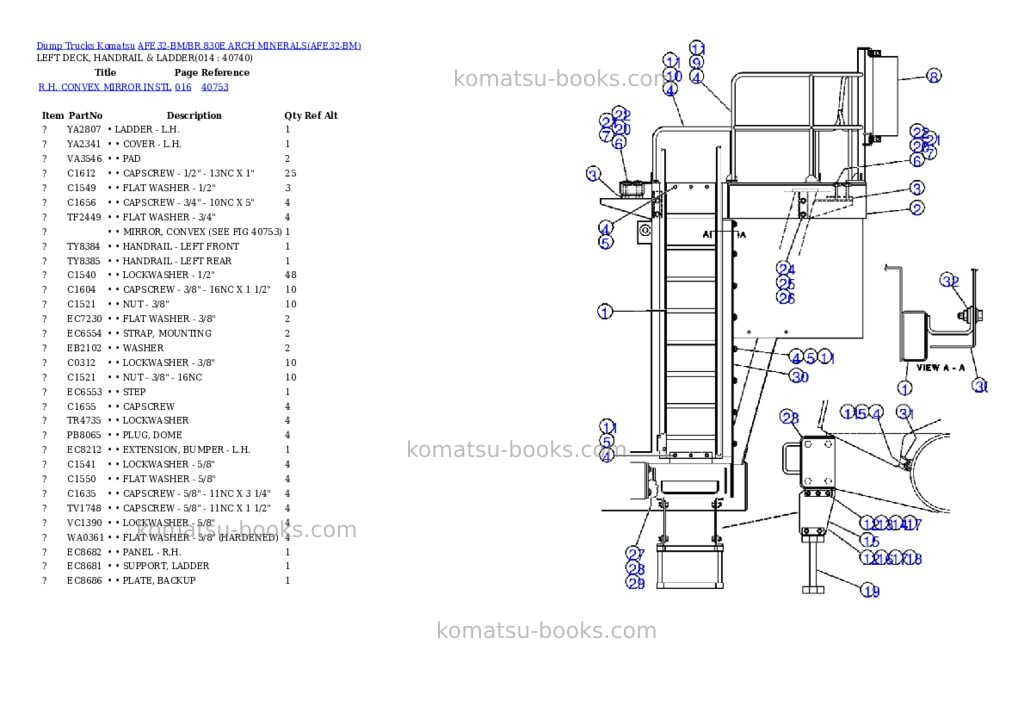 Komatsu afe32-bm/br 830e arch minerals Parts catalog cover Page 5 Komatsu afe32-bm/br 830e arch minerals Parts catalog cover Page 5