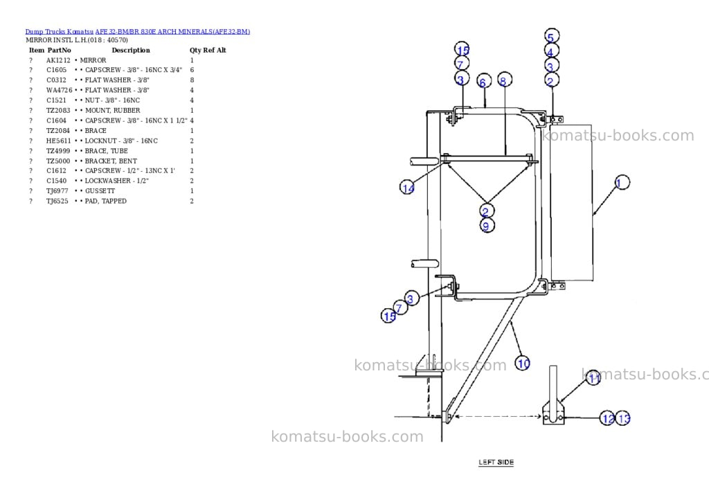 Komatsu afe32-bm/br 830e arch minerals Parts catalog cover Page 7 Komatsu afe32-bm/br 830e arch minerals Parts catalog cover Page 7