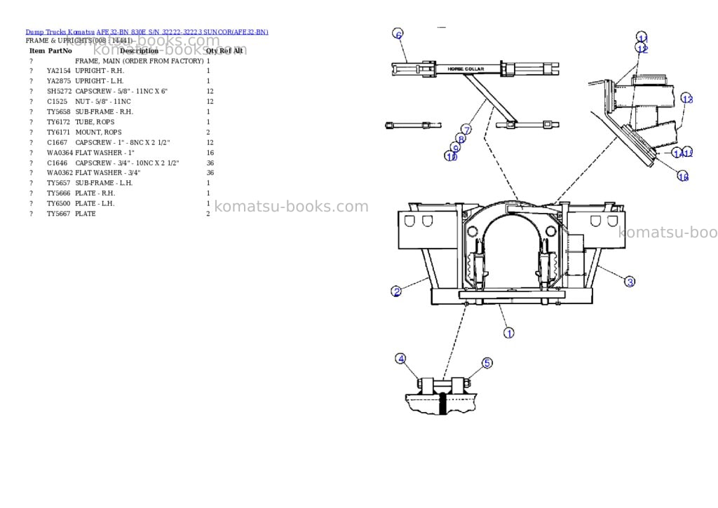 Komatsu afe32-bn 830e s/n 32222-32223 suncor Parts catalog cover Page 2