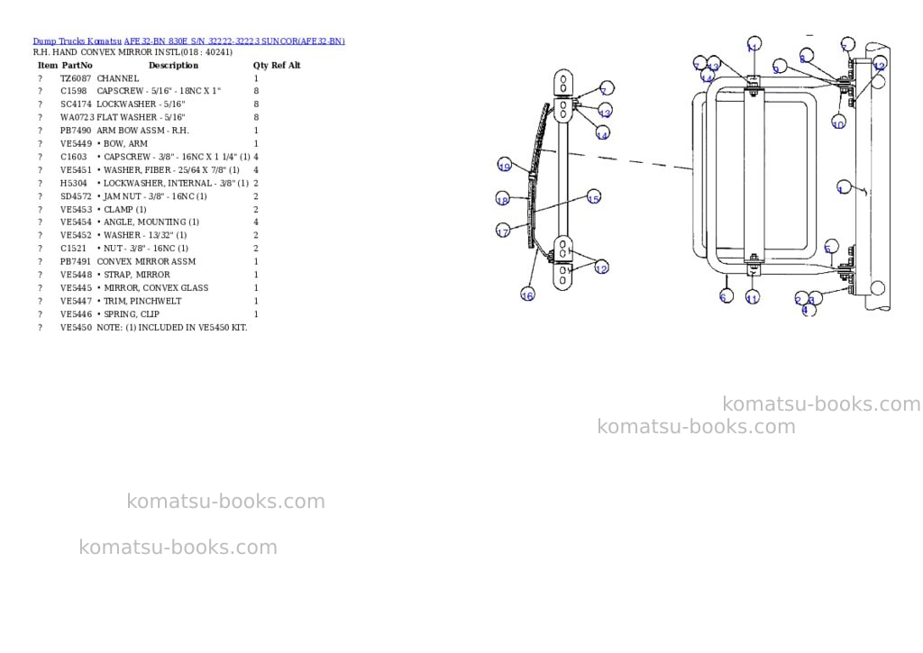 Komatsu afe32-bn 830e s/n 32222-32223 suncor Parts catalog cover Page 7
