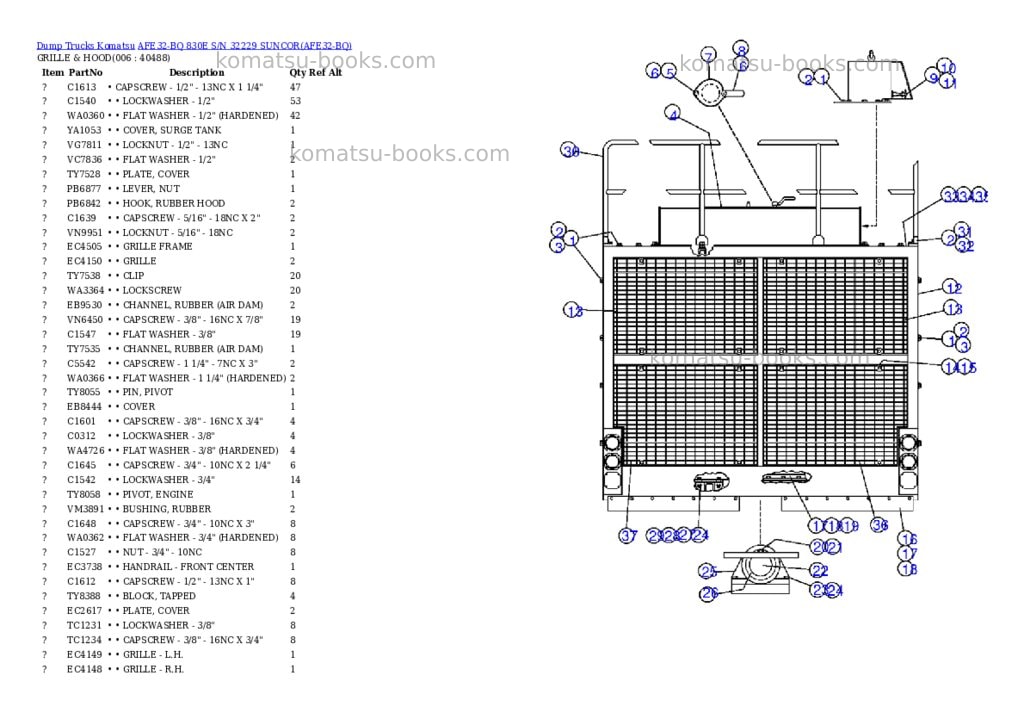 Komatsu afe32-bq 830e s/n 32229 suncor Parts catalog cover Page 3
