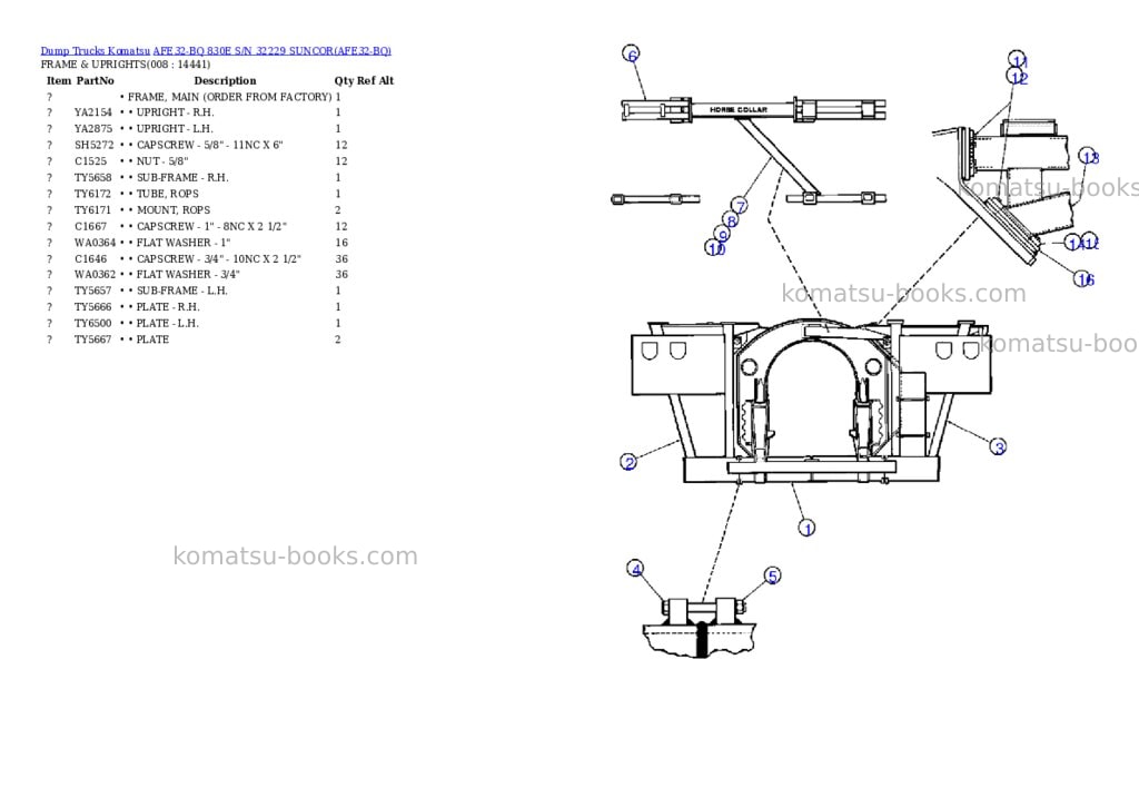 Komatsu afe32-bq 830e s/n 32229 suncor Parts catalog cover Page 4