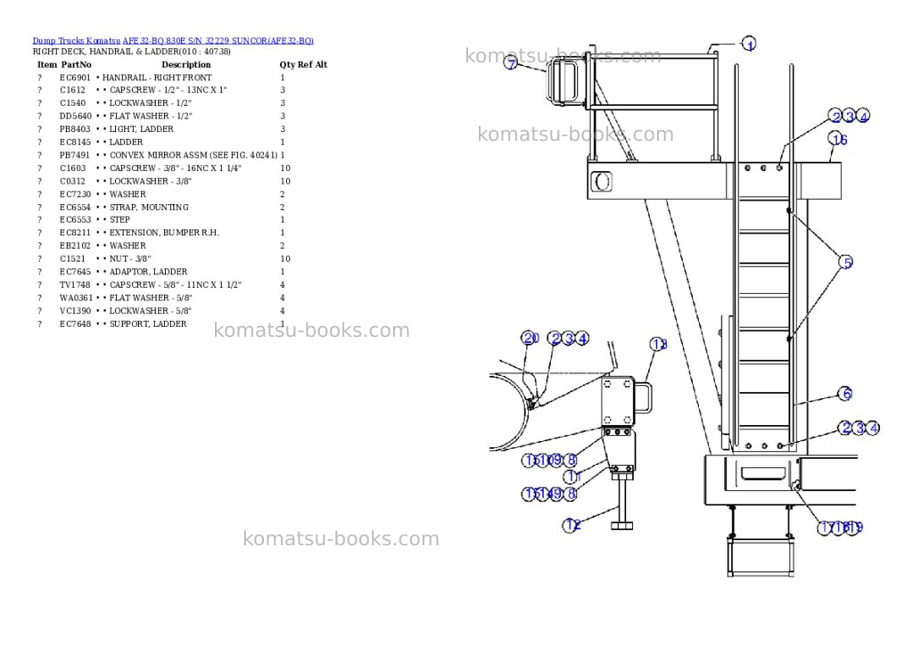 Komatsu afe32-bq 830e s/n 32229 suncor Parts catalog cover Page 5