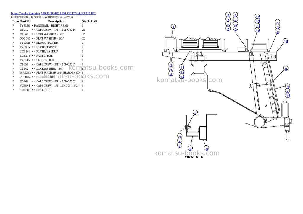 Komatsu afe32-bu/bx 830e zaldivar Parts catalog cover Page 4 Komatsu afe32-bu/bx 830e zaldivar Parts catalog cover Page 4