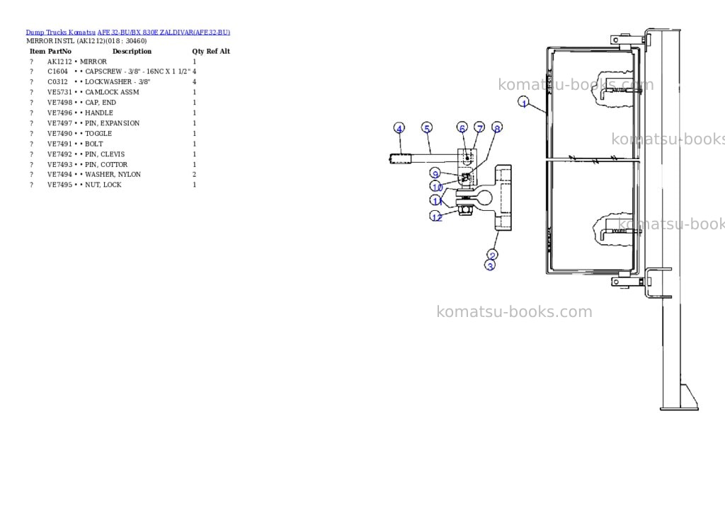 Komatsu afe32-bu/bx 830e zaldivar Parts catalog cover Page 6 Komatsu afe32-bu/bx 830e zaldivar Parts catalog cover Page 6