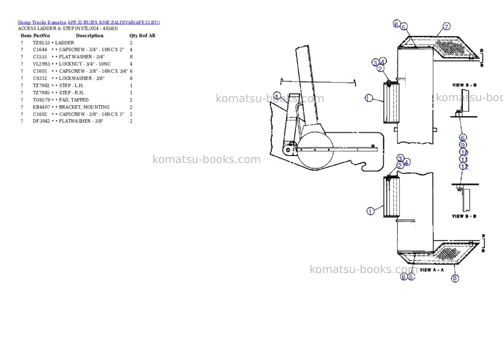 Komatsu afe32-bu/bx 830e zaldivar Parts catalog cover Page 9 Komatsu afe32-bu/bx 830e zaldivar Parts catalog cover Page 9
