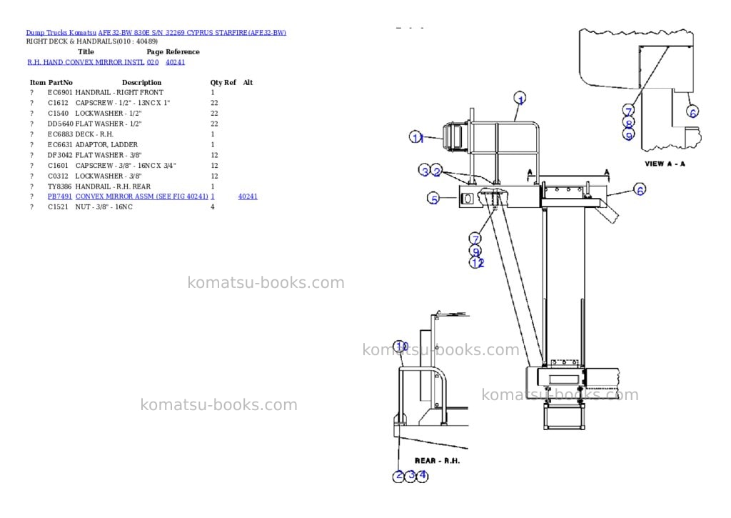 Komatsu afe32-bw 830e s/n 32269 cyprus starfire Parts catalog cover Page 5 Komatsu afe32-bw 830e s/n 32269 cyprus starfire Parts catalog cover Page 5