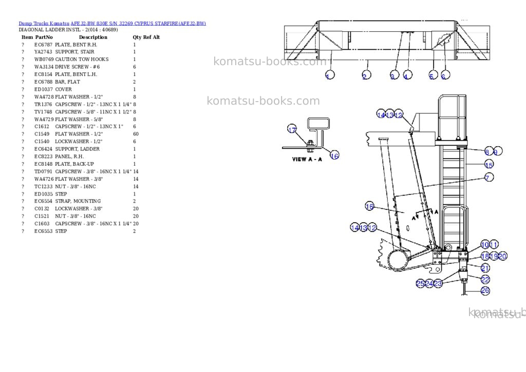 Komatsu afe32-bw 830e s/n 32269 cyprus starfire Parts catalog cover Page 7 Komatsu afe32-bw 830e s/n 32269 cyprus starfire Parts catalog cover Page 7