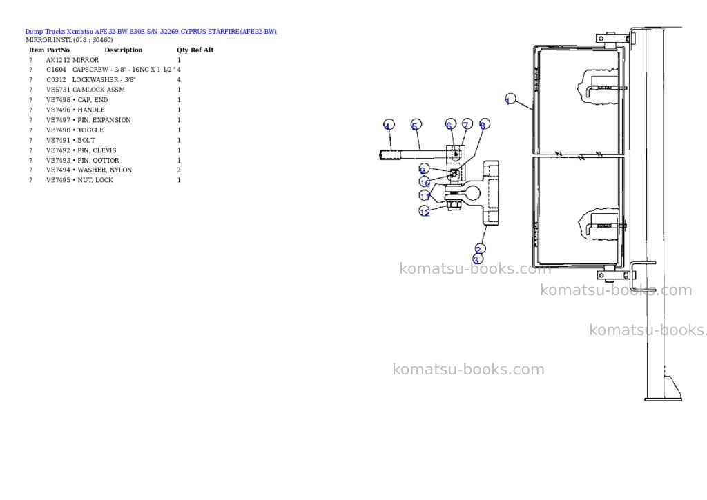 Komatsu afe32-bw 830e s/n 32269 cyprus starfire Parts catalog cover Page 9 Komatsu afe32-bw 830e s/n 32269 cyprus starfire Parts catalog cover Page 9