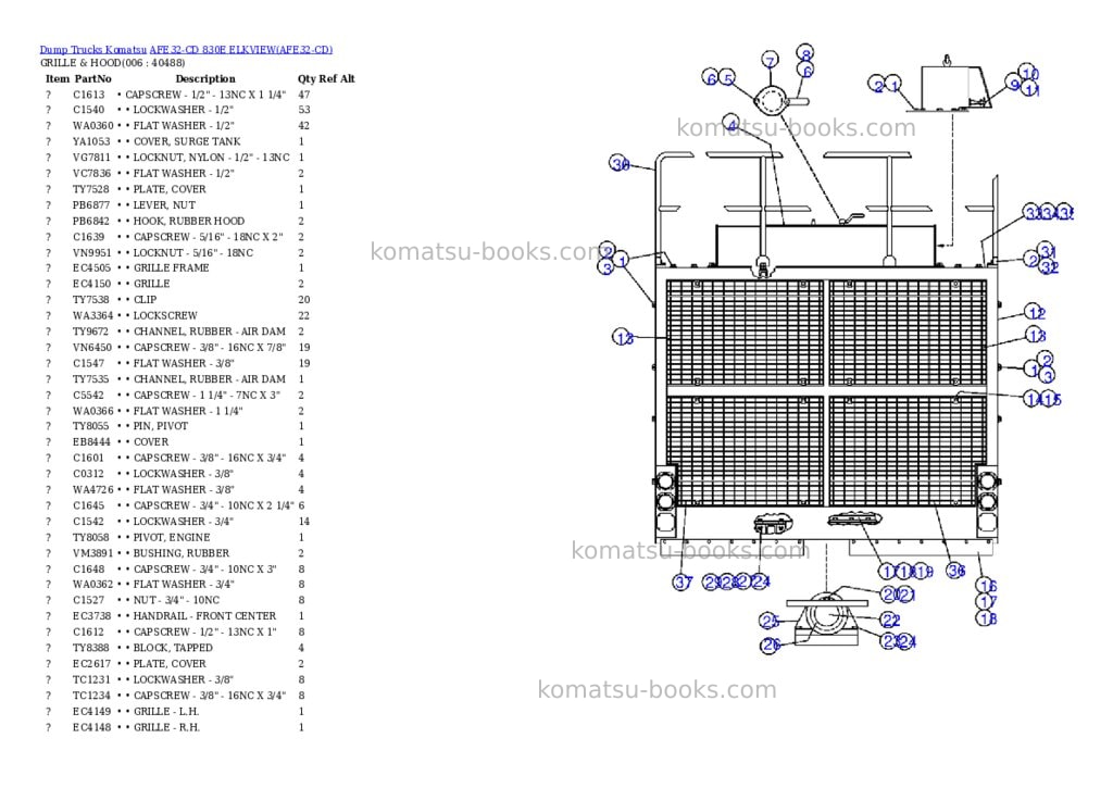 Komatsu afe32-cd 830e elkview Parts catalog cover Page 3 Komatsu afe32-cd 830e elkview Parts catalog cover Page 3