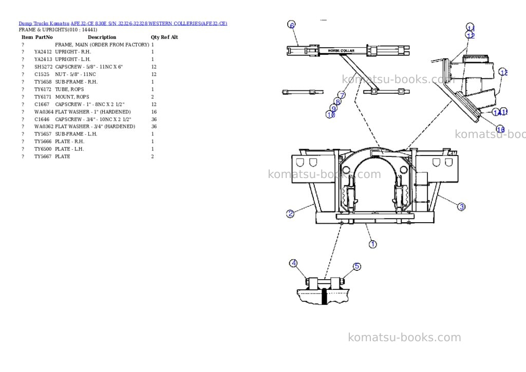 Komatsu afe32-ce 830e s/n 32326-32328 western colleries Parts catalog cover Page 4