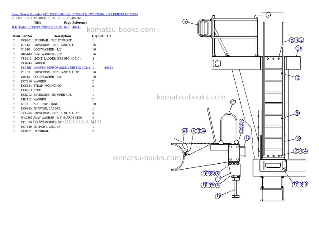 Komatsu afe32-ce 830e s/n 32326-32328 western colleries Parts catalog cover Page 5