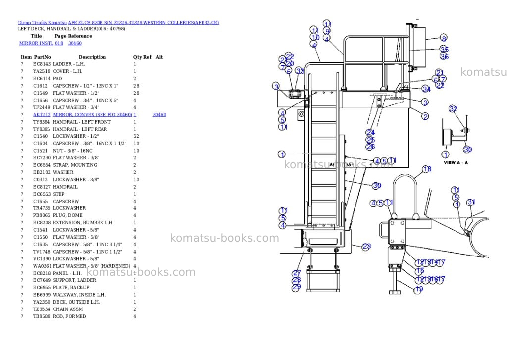 Komatsu afe32-ce 830e s/n 32326-32328 western colleries Parts catalog cover Page 7