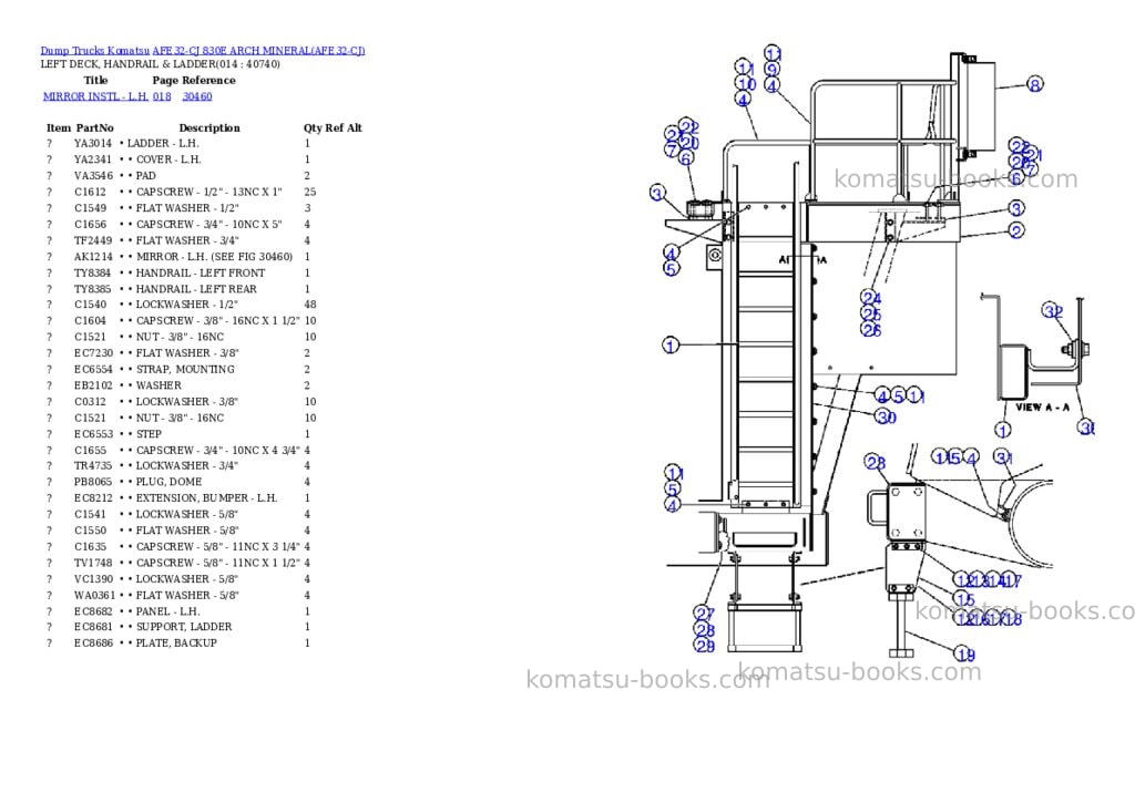 Komatsu afe32-cj 830e arch mineral Parts catalog cover Page 7
