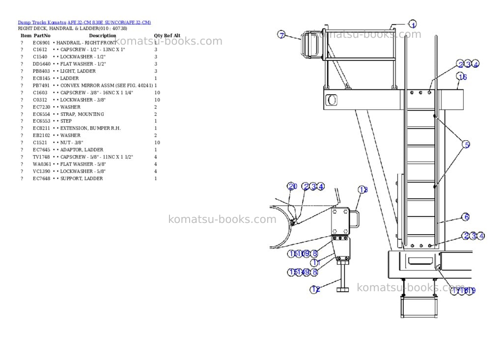 Komatsu afe32-cm 830e suncor Parts catalog cover Page 5