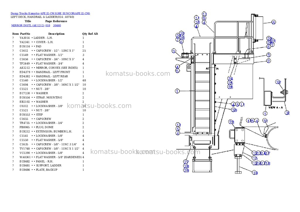Komatsu afe32-cm 830e suncor Parts catalog cover Page 7