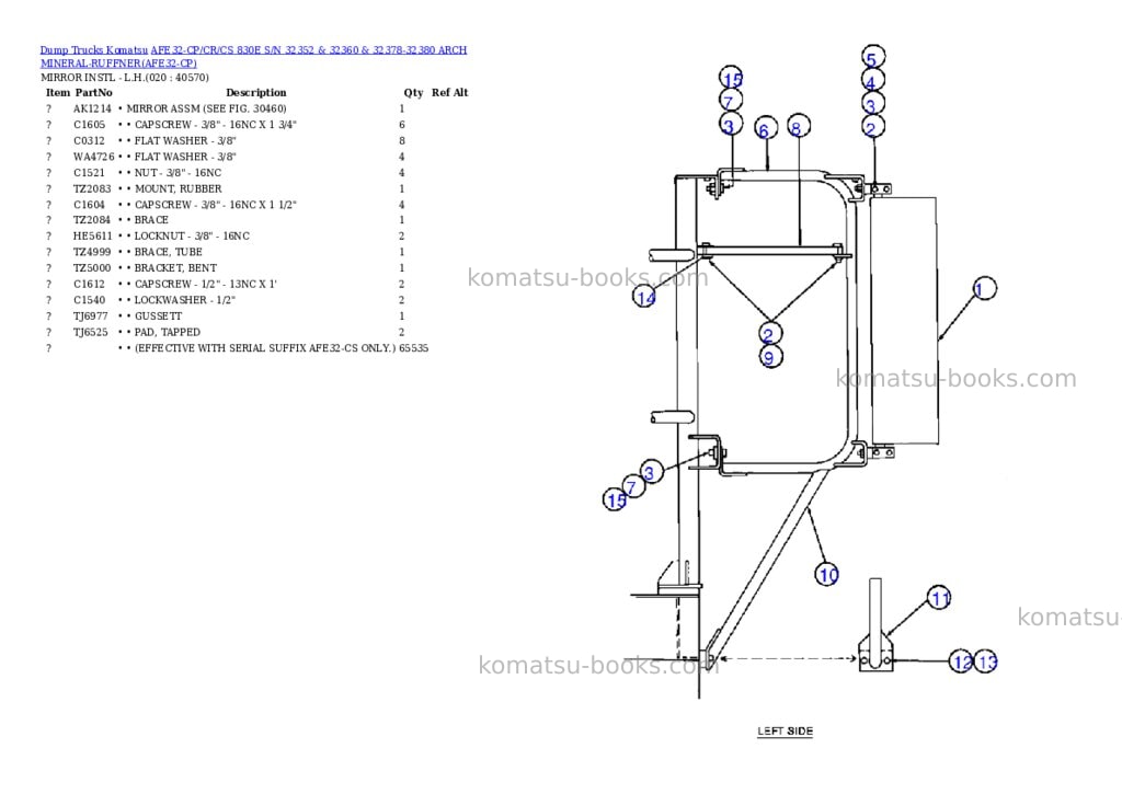 Komatsu afe32-cp/cr/cs 830e s/n 32352 & 32360 & 32378-32380 arch mineral-ruffner Parts catalog cover Page 10 Komatsu afe32-cp/cr/cs 830e s/n 32352 & 32360 & 32378-32380 arch mineral-ruffner Parts catalog cover Page 10
