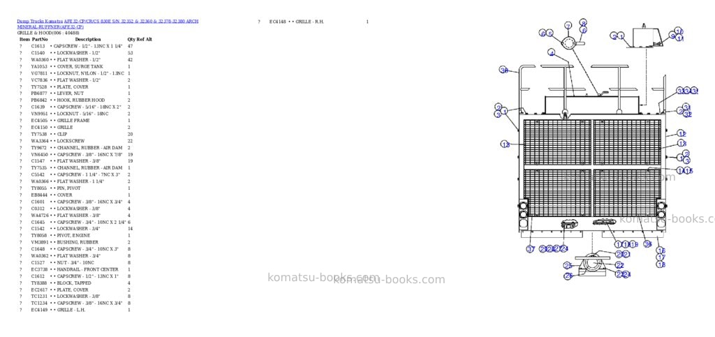 Komatsu afe32-cp/cr/cs 830e s/n 32352 & 32360 & 32378-32380 arch mineral-ruffner Parts catalog cover Page 3 Komatsu afe32-cp/cr/cs 830e s/n 32352 & 32360 & 32378-32380 arch mineral-ruffner Parts catalog cover Page 3