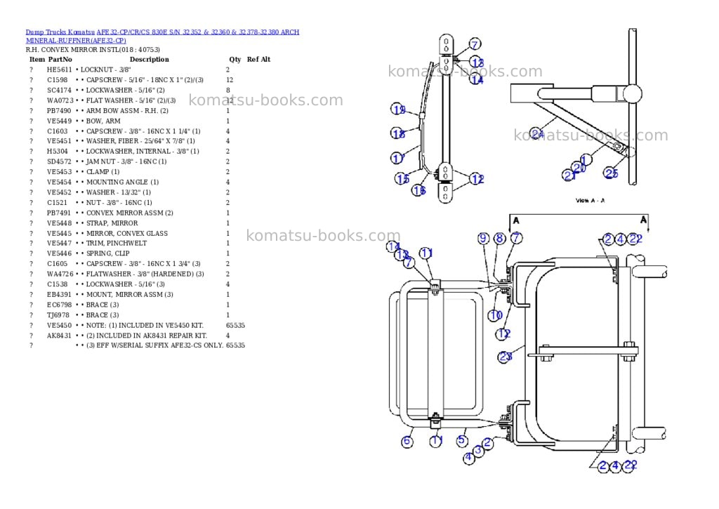 Komatsu afe32-cp/cr/cs 830e s/n 32352 & 32360 & 32378-32380 arch mineral-ruffner Parts catalog cover Page 9 Komatsu afe32-cp/cr/cs 830e s/n 32352 & 32360 & 32378-32380 arch mineral-ruffner Parts catalog cover Page 9