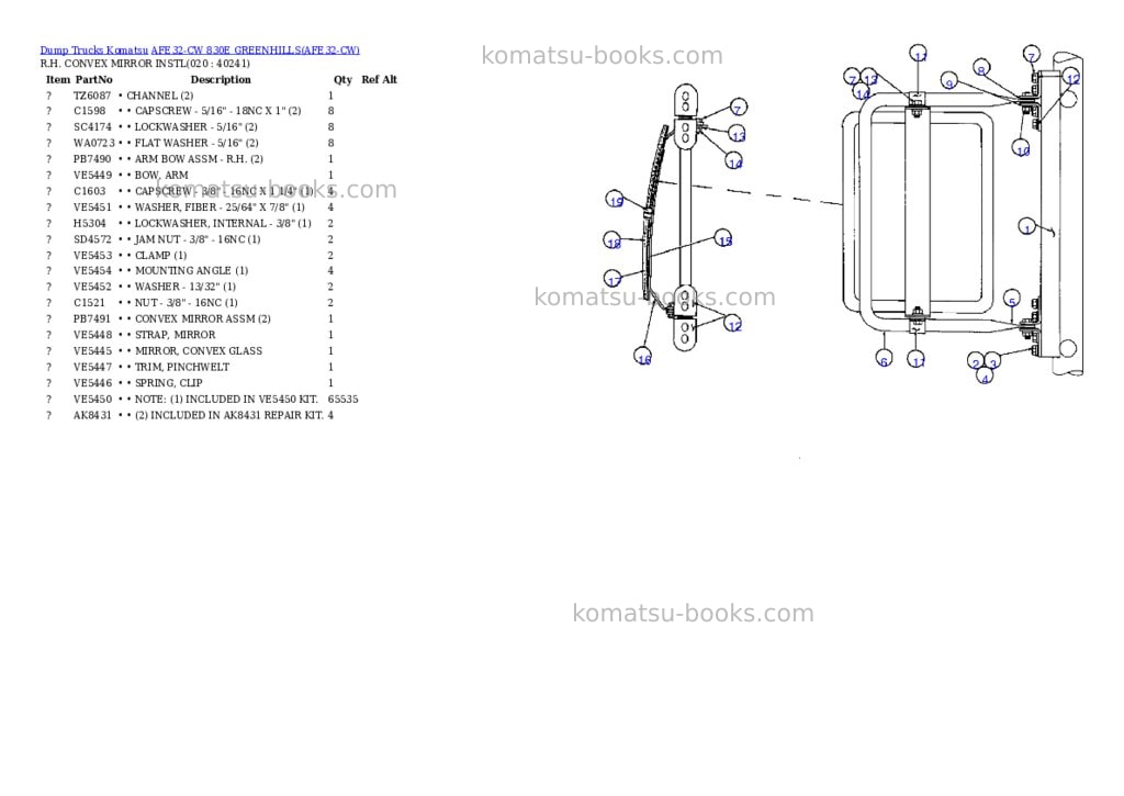 Komatsu afe32-cw 830e greenhills Parts catalog cover Page 10 Komatsu afe32-cw 830e greenhills Parts catalog cover Page 10