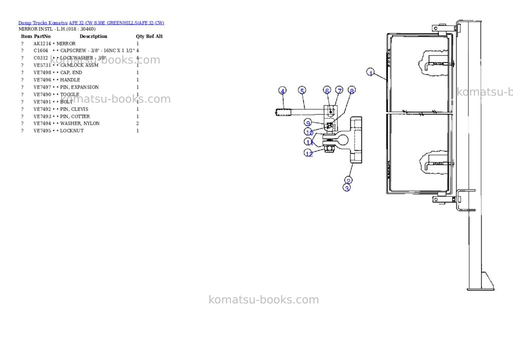 Komatsu afe32-cw 830e greenhills Parts catalog cover Page 9 Komatsu afe32-cw 830e greenhills Parts catalog cover Page 9