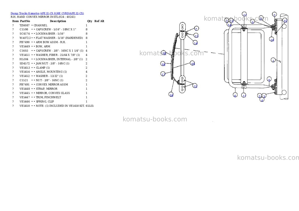 Komatsu afe32-cx 830e cvrd Parts catalog cover Page 10