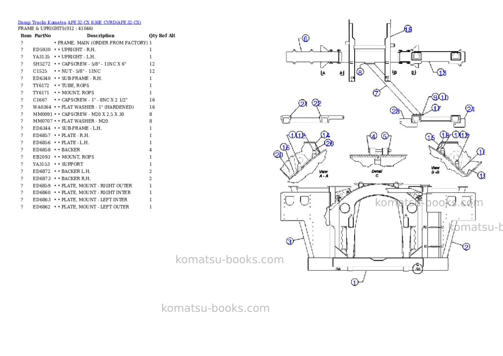 Komatsu afe32-cx 830e cvrd Parts catalog cover Page 4