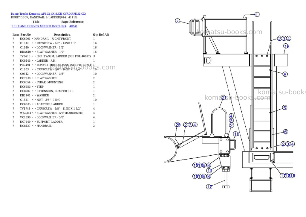 Komatsu afe32-cx 830e cvrd Parts catalog cover Page 5