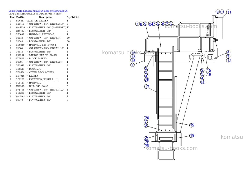 Komatsu afe32-cx 830e cvrd Parts catalog cover Page 7