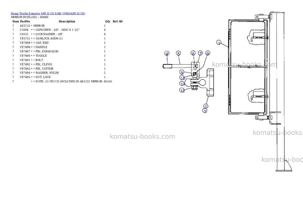 Komatsu afe32-cx 830e cvrd Parts catalog cover Page 9