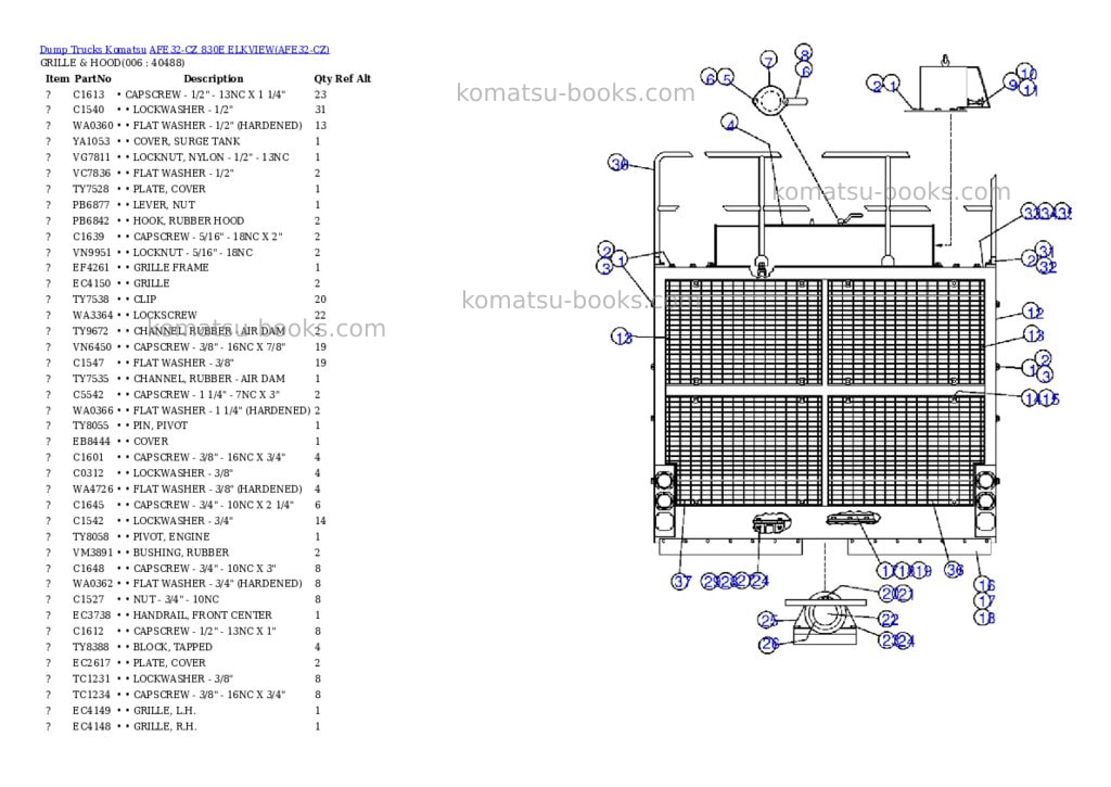 Komatsu afe32-cz 830e elkview Parts catalog cover Page 3 Komatsu afe32-cz 830e elkview Parts catalog cover Page 3