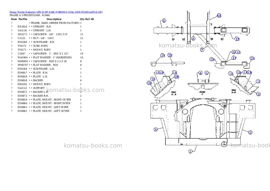 Komatsu afe32-df 830e fording coal mountain Parts catalog cover Page 4 Komatsu afe32-df 830e fording coal mountain Parts catalog cover Page 4