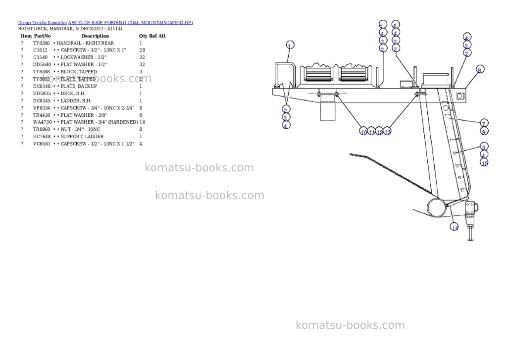 Komatsu afe32-df 830e fording coal mountain Parts catalog cover Page 6 Komatsu afe32-df 830e fording coal mountain Parts catalog cover Page 6