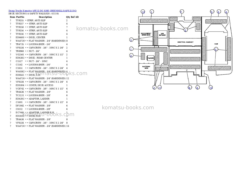 Komatsu afe32-dg 830e greenhills Parts catalog cover Page 10 Komatsu afe32-dg 830e greenhills Parts catalog cover Page 10