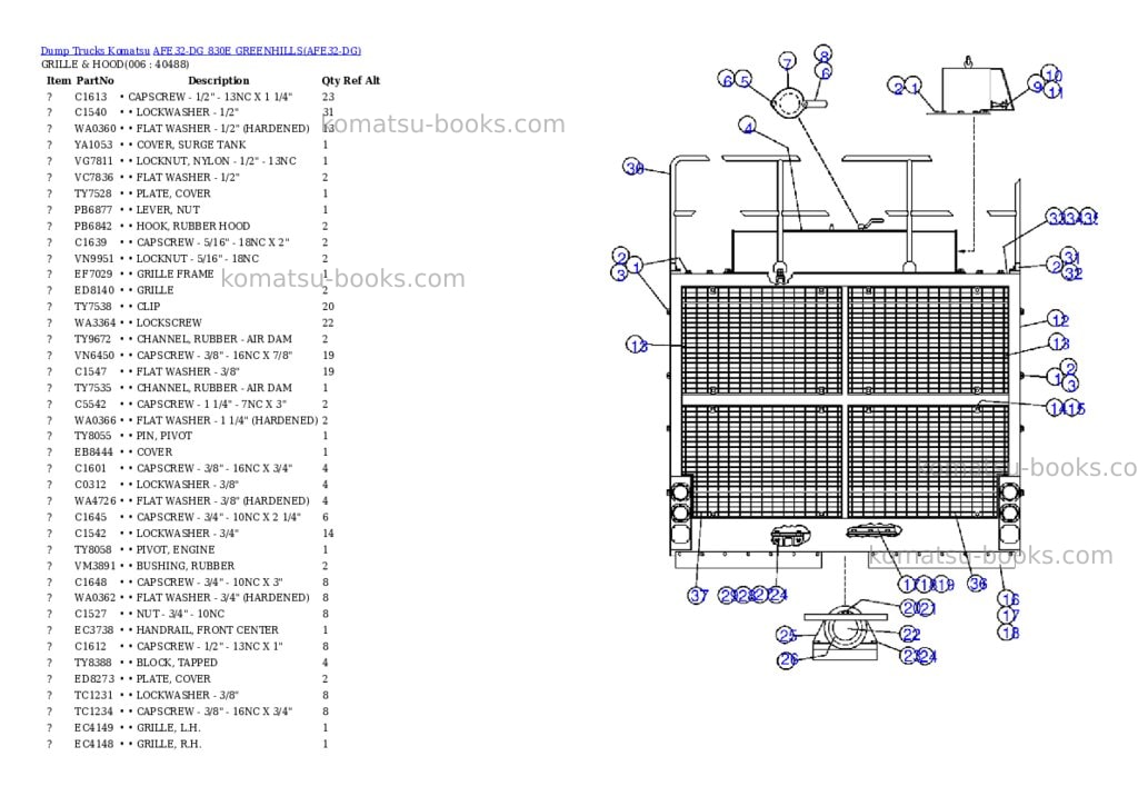 Komatsu afe32-dg 830e greenhills Parts catalog cover Page 3 Komatsu afe32-dg 830e greenhills Parts catalog cover Page 3