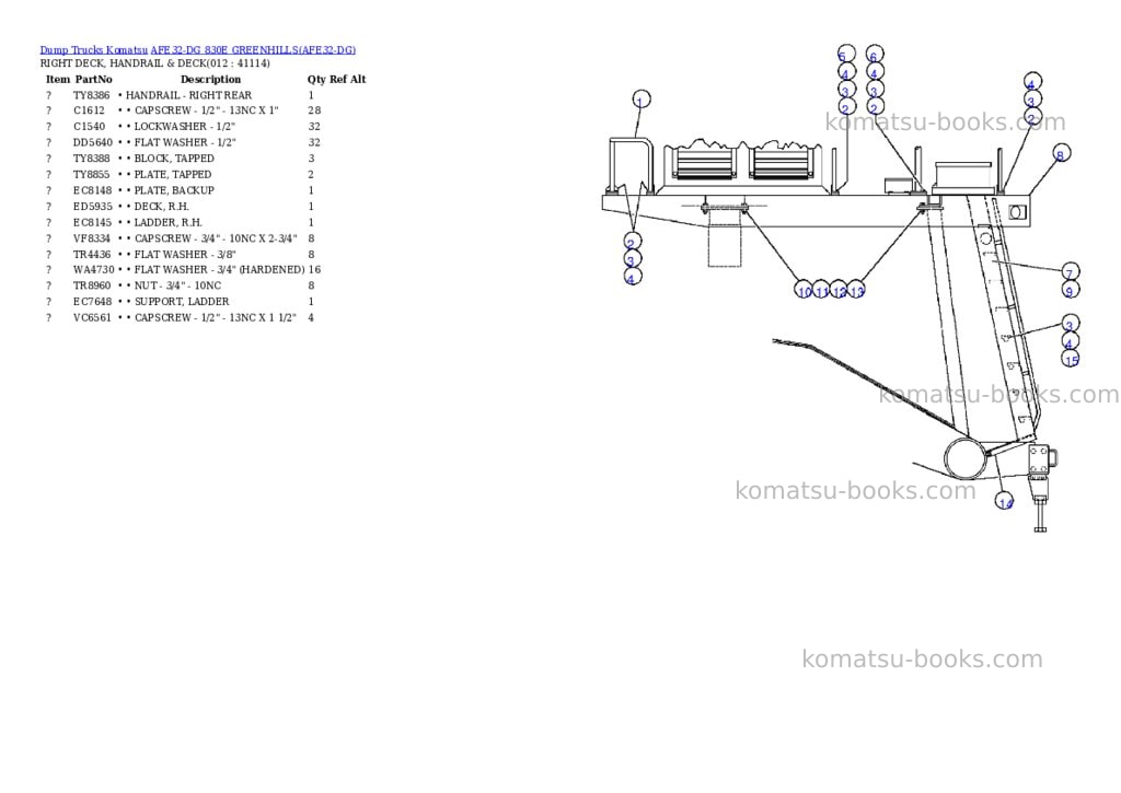 Komatsu afe32-dg 830e greenhills Parts catalog cover Page 6 Komatsu afe32-dg 830e greenhills Parts catalog cover Page 6