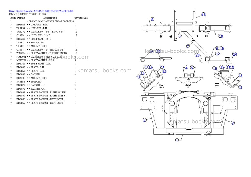 Komatsu afe32-dj 830e elkview Parts catalog cover Page 4 Komatsu afe32-dj 830e elkview Parts catalog cover Page 4