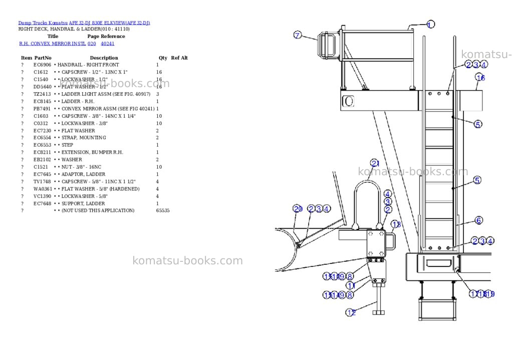 Komatsu afe32-dj 830e elkview Parts catalog cover Page 5 Komatsu afe32-dj 830e elkview Parts catalog cover Page 5