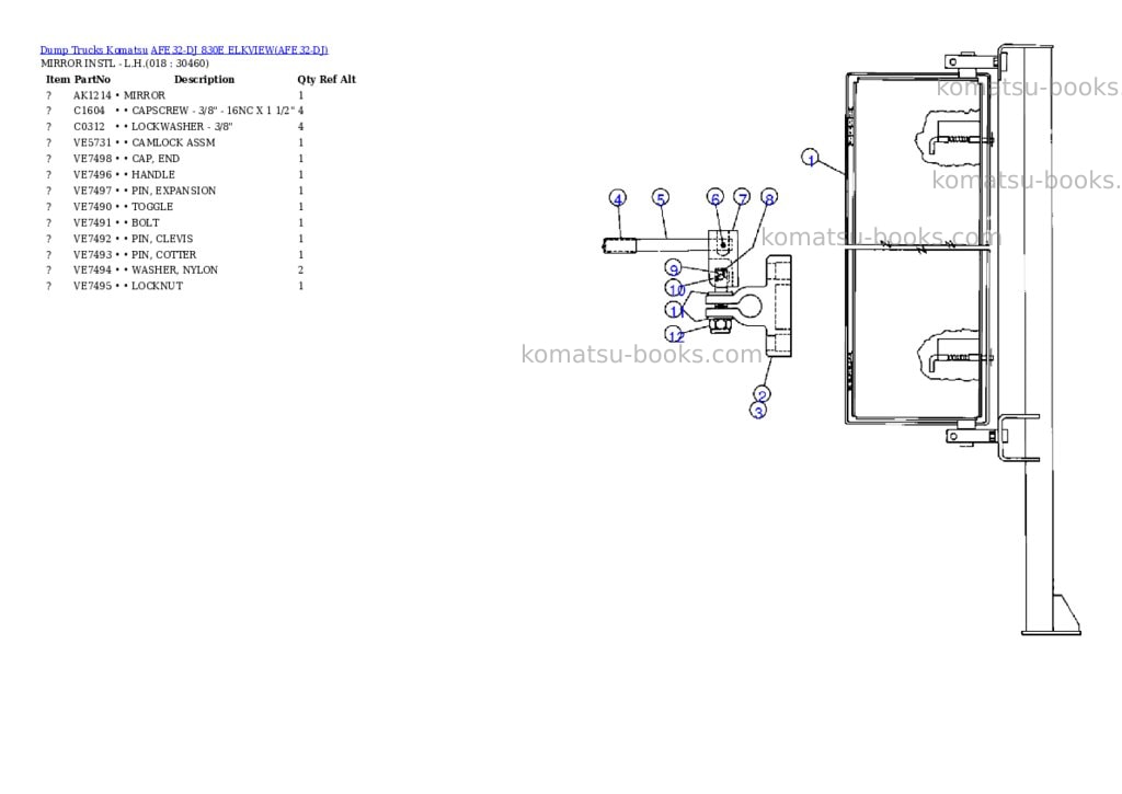 Komatsu afe32-dj 830e elkview Parts catalog cover Page 9 Komatsu afe32-dj 830e elkview Parts catalog cover Page 9