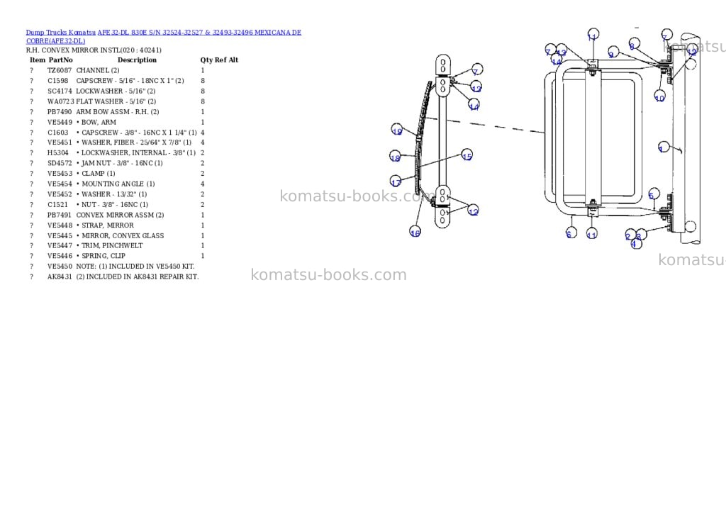 Komatsu afe32-dl 830e s/n 32524-32527 & 32493-32496 mexicana de cobre Parts catalog cover Page 10 Komatsu afe32-dl 830e s/n 32524-32527 & 32493-32496 mexicana de cobre Parts catalog cover Page 10