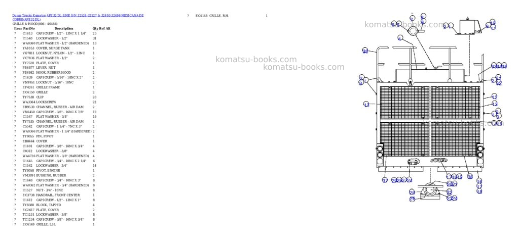 Komatsu afe32-dl 830e s/n 32524-32527 & 32493-32496 mexicana de cobre Parts catalog cover Page 3 Komatsu afe32-dl 830e s/n 32524-32527 & 32493-32496 mexicana de cobre Parts catalog cover Page 3