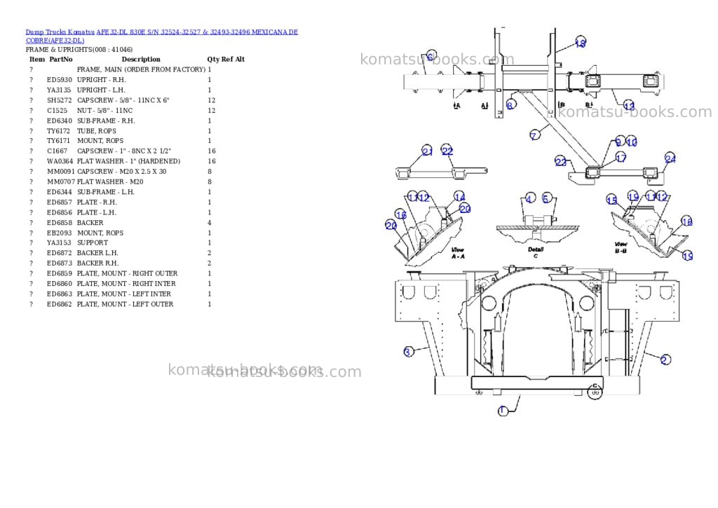 Komatsu afe32-dl 830e s/n 32524-32527 & 32493-32496 mexicana de cobre Parts catalog cover Page 4 Komatsu afe32-dl 830e s/n 32524-32527 & 32493-32496 mexicana de cobre Parts catalog cover Page 4