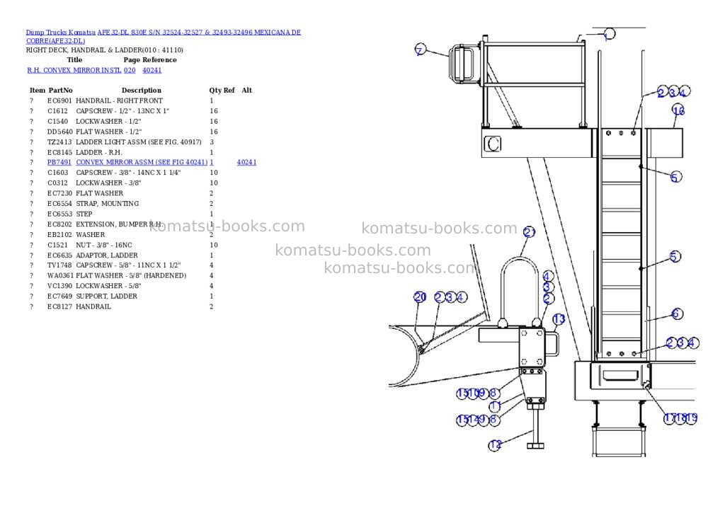 Komatsu afe32-dl 830e s/n 32524-32527 & 32493-32496 mexicana de cobre Parts catalog cover Page 5 Komatsu afe32-dl 830e s/n 32524-32527 & 32493-32496 mexicana de cobre Parts catalog cover Page 5