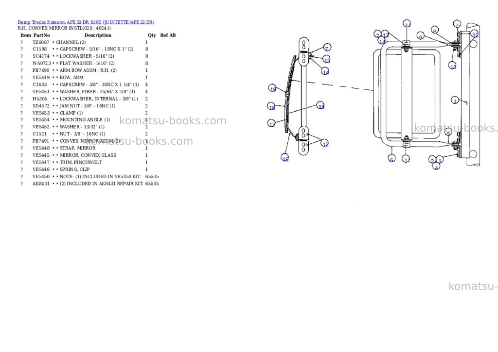 Komatsu afe32-dr 830e quintette Parts catalog cover Page 10