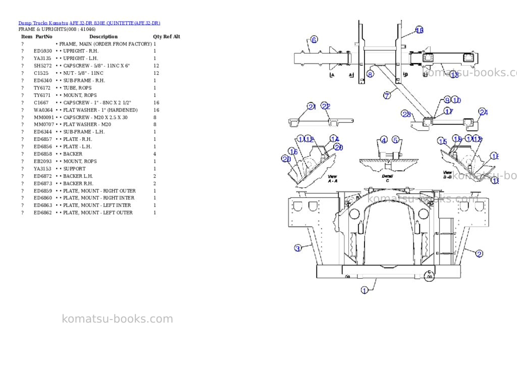 Komatsu afe32-dr 830e quintette Parts catalog cover Page 4