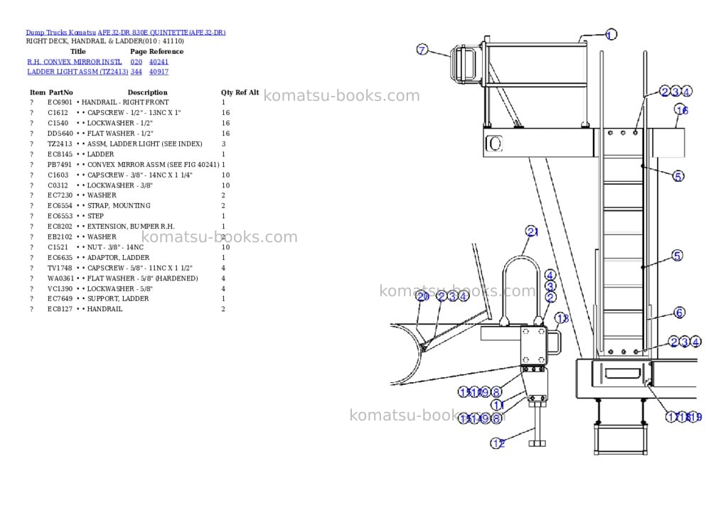 Komatsu afe32-dr 830e quintette Parts catalog cover Page 5