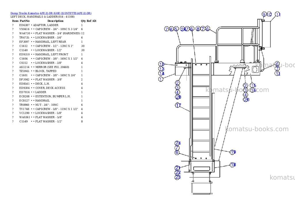 Komatsu afe32-dr 830e quintette Parts catalog cover Page 7
