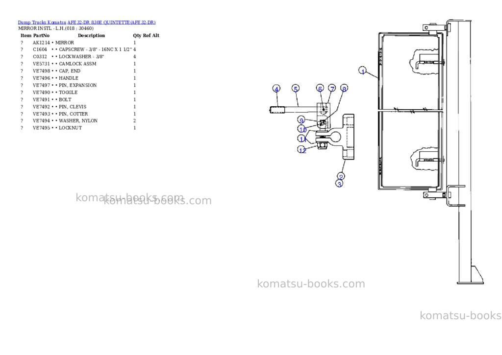Komatsu afe32-dr 830e quintette Parts catalog cover Page 9