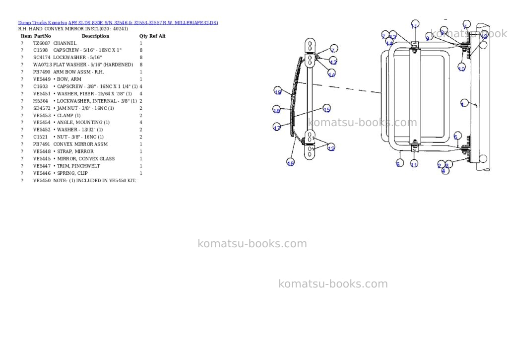 Komatsu afe32-ds 830e s/n 32546 & 32553-32557 r.w. miller Parts catalog cover Page 10 Komatsu afe32-ds 830e s/n 32546 & 32553-32557 r.w. miller Parts catalog cover Page 10